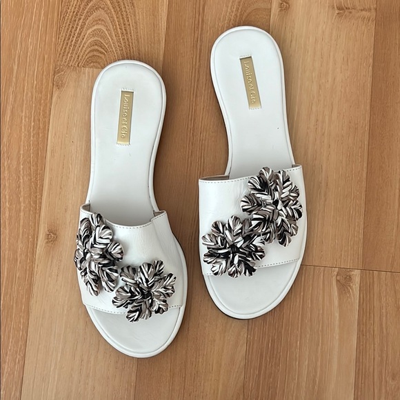 Louise et Cie Shoes - COPY - White Floral Slide Sandals